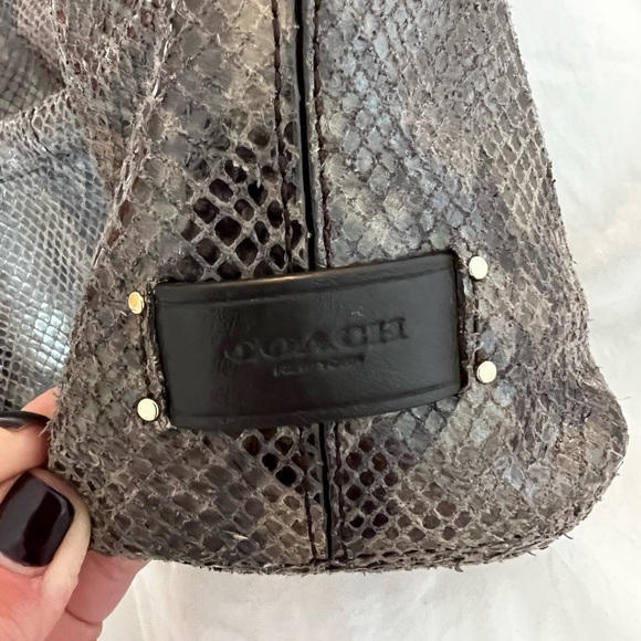 Coach Snakeskin Leather Tote - Picture 9 of 11